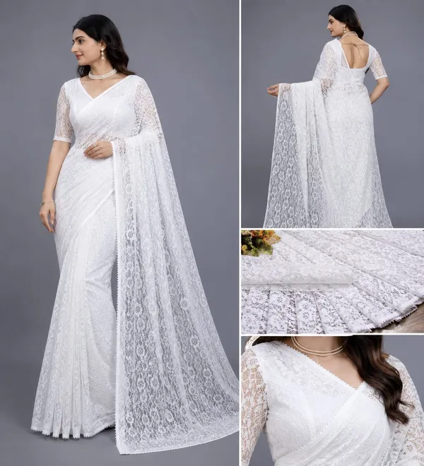 White_Floral_Lace_Designer_Saree_with_Matching_Blouse_�_Party,_Wedding_&_Festive_Wear