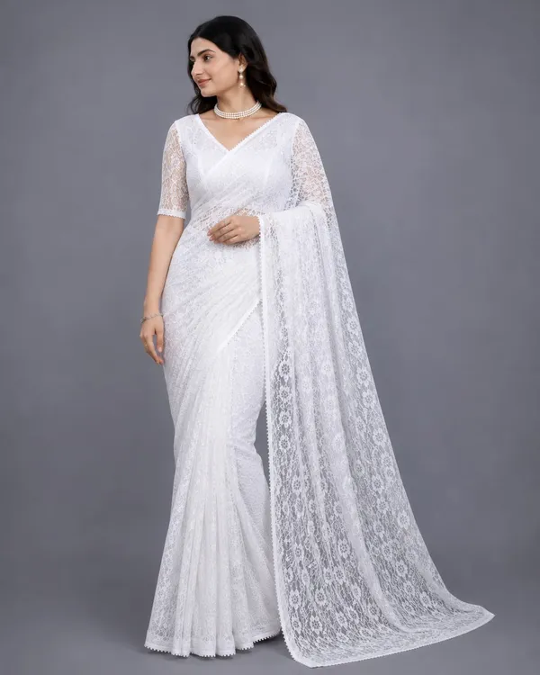 White_Floral_Lace_Designer_Saree_with_Matching_Blouse_�_Party,_Wedding_&_Festive_Wear