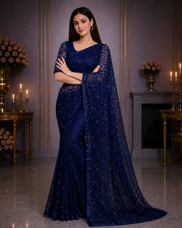 Navy_Blue_Pearl_Embellished_Floral_Lace_Designer_Saree_with_Matching_Blouse_�_Party,_Wedding_&_Festive_Wear