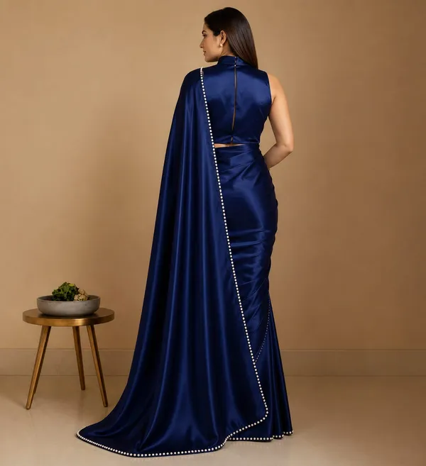 Royal_Blue_Satin_Pearl_Border_Designer_Saree_with_High_Neck_Blouse_�_Party,_Wedding_&_Festive_Wear