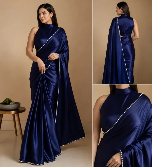 Royal_Blue_Satin_Pearl_Border_Designer_Saree_with_High_Neck_Blouse_�_Party,_Wedding_&_Festive_Wear