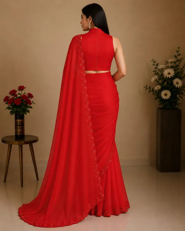 Scarlet_Red_Georgette_Designer_Saree_with_Embellished_Border_&_High_Neck_Blouse_�_Party,_Wedding_&_Festive_Wear