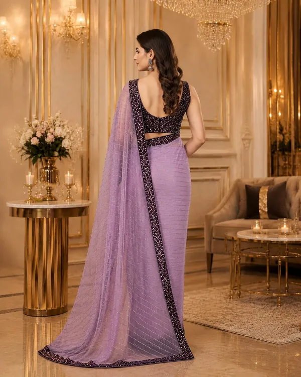 Lavender_Shimmer_Designer_Saree_with_Sequins_Embellished_Border_&_Matching_Blouse_�_Party,_Wedding_&_Festive_Wear