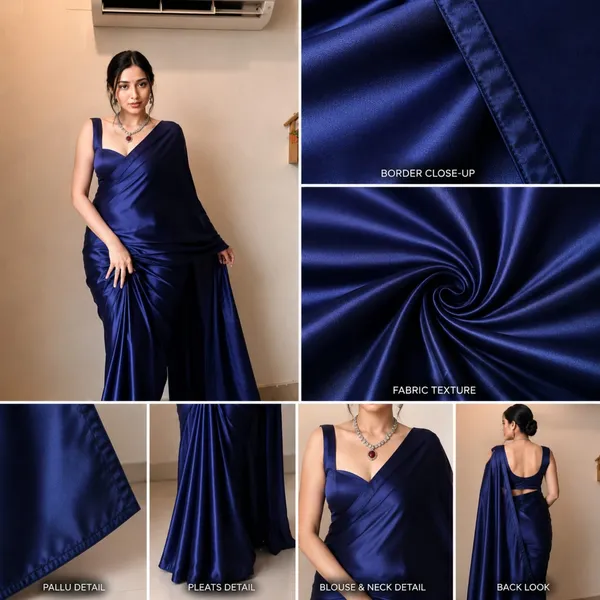 Royal_Navy_Blue_Satin_Silk_Saree_�_Plain_Glossy_Party_Wear_Designer_Saree