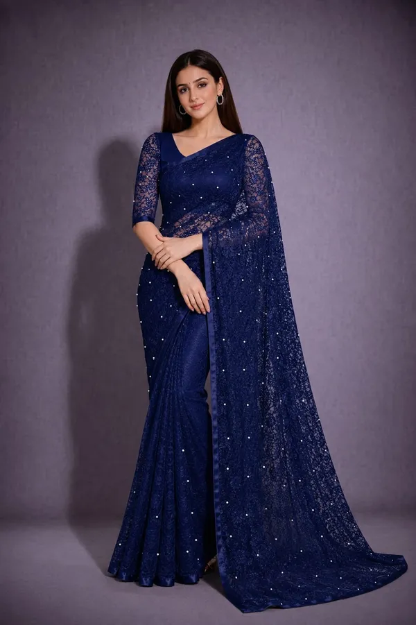 Navy_Blue_Pearl_Embellished_Lace_Designer_Saree_with_Matching_Blouse_�_Party,_Wedding_&_Festive_Wear
