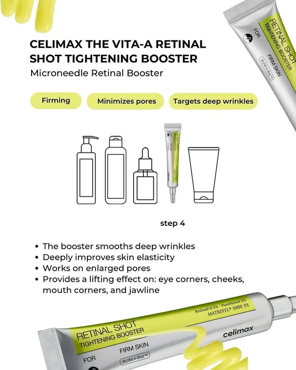Celimax_Vitamin_A_Retinal_Shot_Tightening_Booster_0.5_Fl_Oz_(15_Ml),_Serum_Introduction,_Needle_Serum,_Retinol,_Vitamin_A,_Niacinamide,_Pores,_Wrinkles,_Small_Wrinkles,_Aging_Care,_Mother'S_Day_Gift