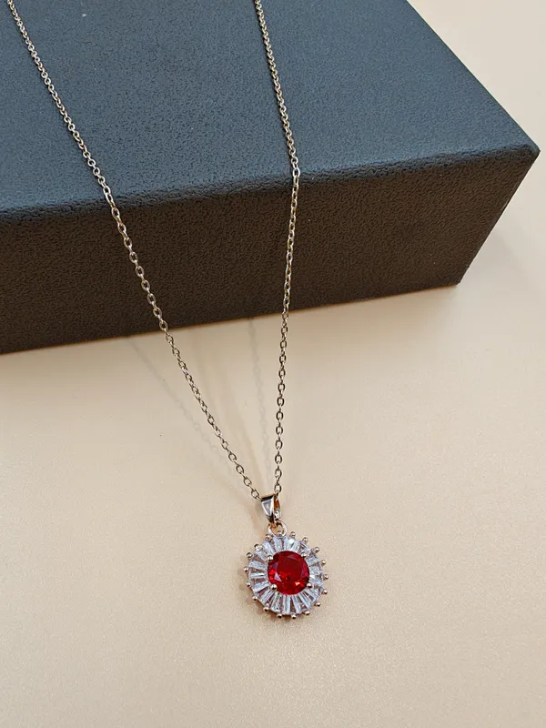 Red_Stone_Pendent_Necklace_Anti_Tarnish_Party_Wear_Woman_Jewelry