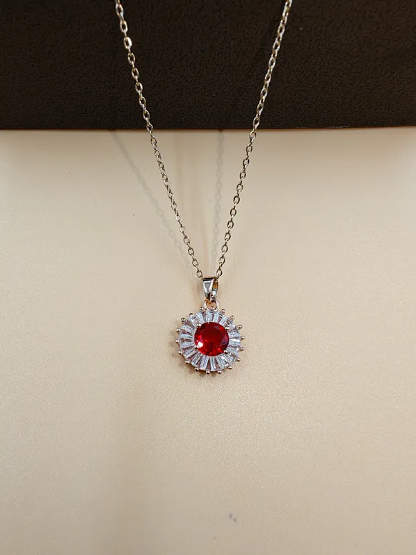 Red_Stone_Pendent_Necklace_Anti_Tarnish_Party_Wear_Woman_Jewelry