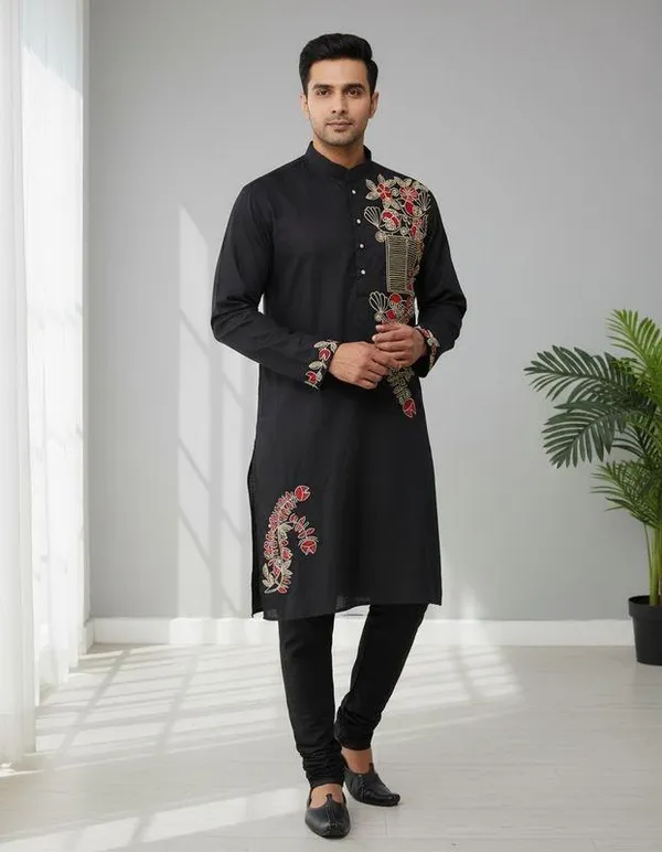 Black_Midnight_Raag_Mens_Kurta