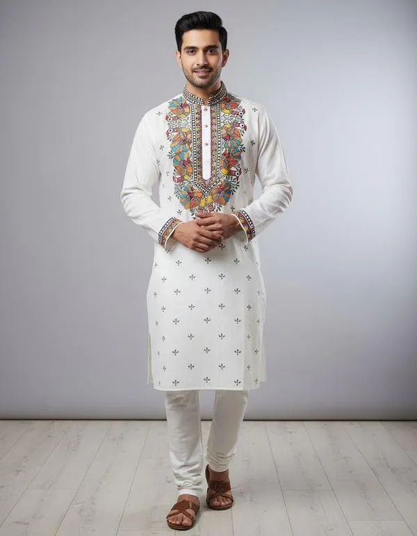 White_Chandrakant_Mens_Kurta