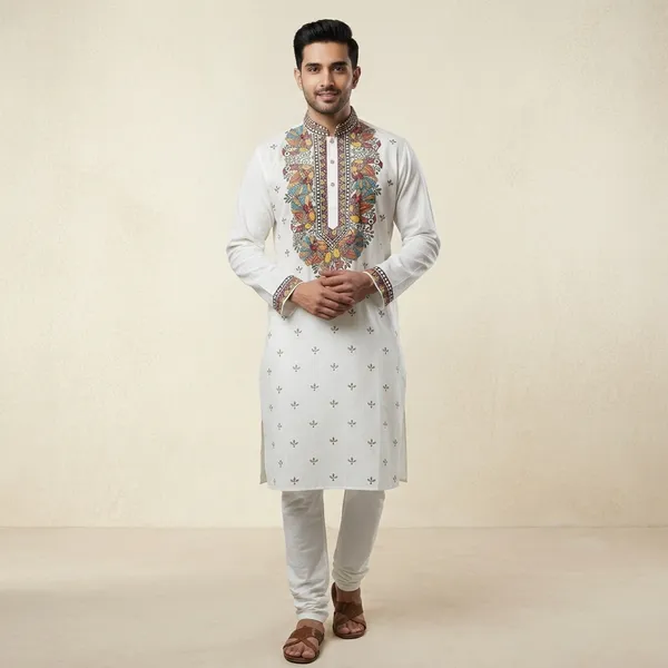 White_Chandrakant_Mens_Kurta