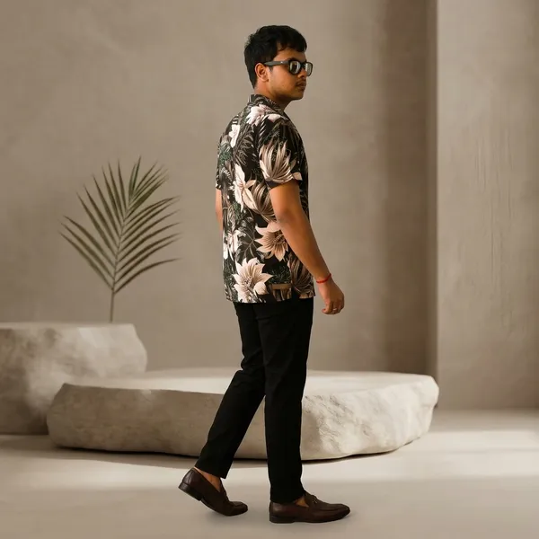 Mens_Semi_Formal_Half_Shirt_Flower_Print