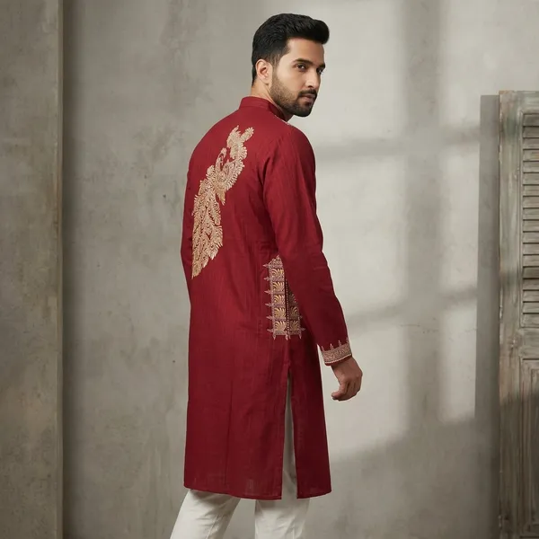 Maroon_Gulnaar_Royale_Mens_Kurta