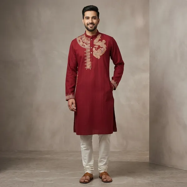 Maroon_Gulnaar_Royale_Mens_Kurta