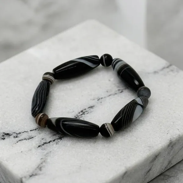 Black_Sulemani_Aqeeq_Stone_Bracelet_For_Casual_Wear