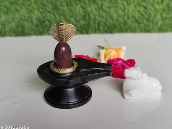 2_Inch_Original_Natural_Swayambhu_Narmadeshwar_Narmada_Stone_Shiva_Lingam_With_3_Inch_Jaldhari_Nandi_Naag_For_Tempal_Puja