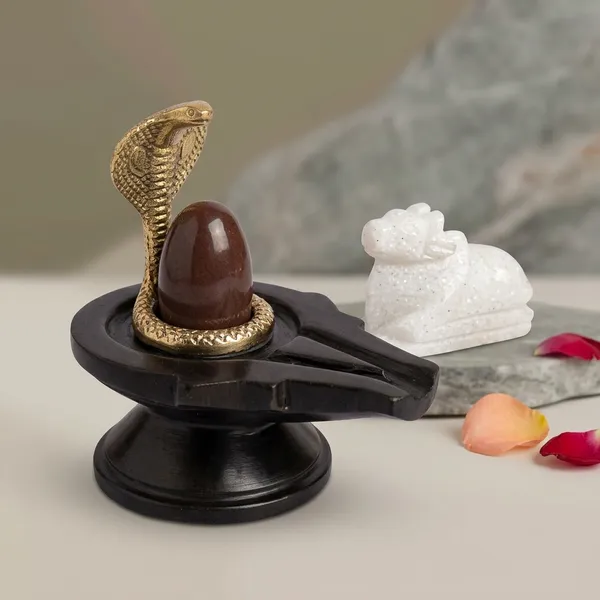 2_Inch_Original_Natural_Swayambhu_Narmadeshwar_Narmada_Stone_Shiva_Lingam_With_3_Inch_Jaldhari_Nandi_Naag_For_Tempal_Puja