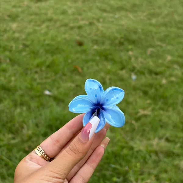 Dark_Blue_Abs_Plastic_Flower_Korean_Claw_Clip_For_Women_(Pack_Of_7)