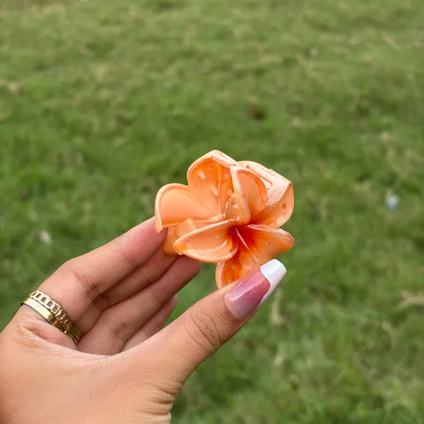 Orange_Abs_Plastic_Flower_Korean_Claw_Clip_For_Women_(Pack_Of_7)