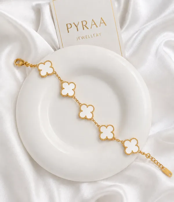 White_And_Golden_Abs_Plastic_Bracelet_For_Women