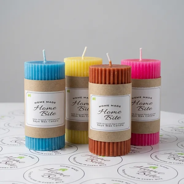 Multicolor_Soya_Wax_Ribbed_Pillar_Candle_Pack_Of_4