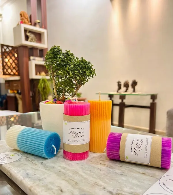 Multicolor_Soya_Wax_Ribbed_Pillar_Candle_Pack_Of_4