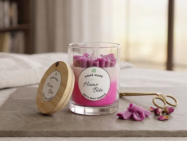 Pink_Soya_Wax_Floral_Glass_Jar_Decorative_Rose_Fragrance_Candle