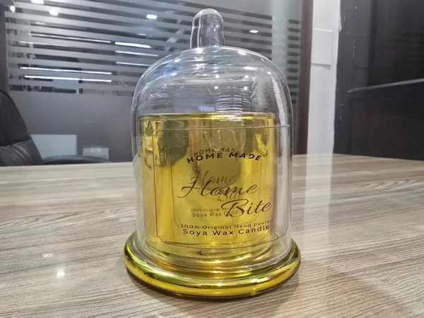 Golden_Soya_Wax__Decorative__Gold_Glass_Bell_Jar_Lavender(1pcs)_with_Roasted_Coffee_Candle(1pc)