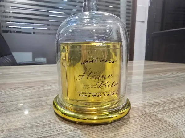 Golden_Soya_Wax__Decorative__Gold_Glass_Bell_Jar_Lavender(1pcs)_with_Roasted_Coffee_Candle(1pc)