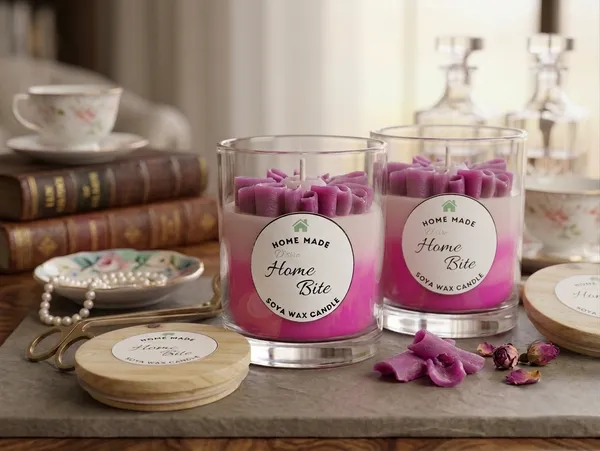 Pink_Soya_Wax_Floral_Glass_Jar_Decorative_Rose_Fragrance_Candle