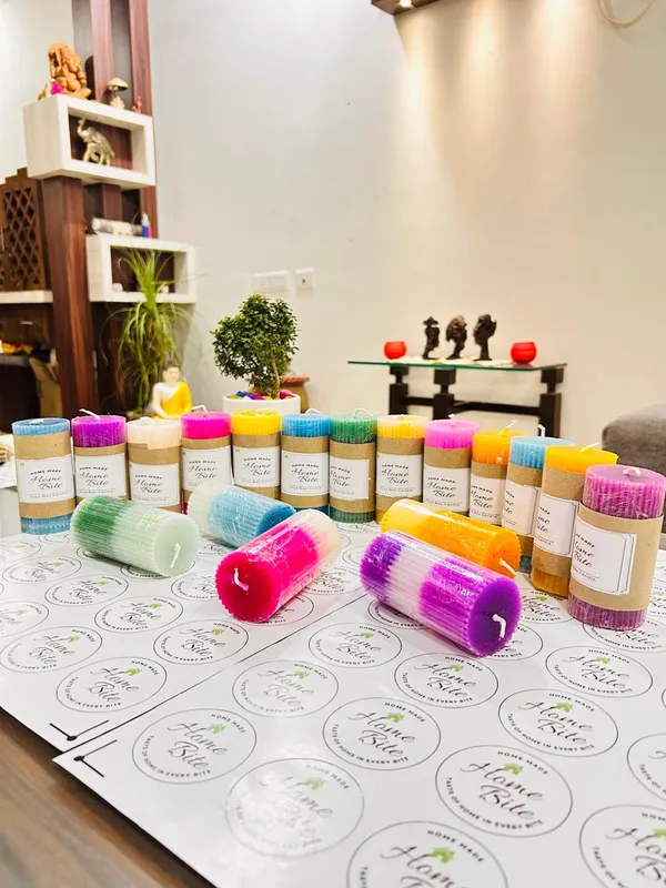 Multicolor_Soya_Wax_Ribbed_Pillar_Candle_Pack_Of_4