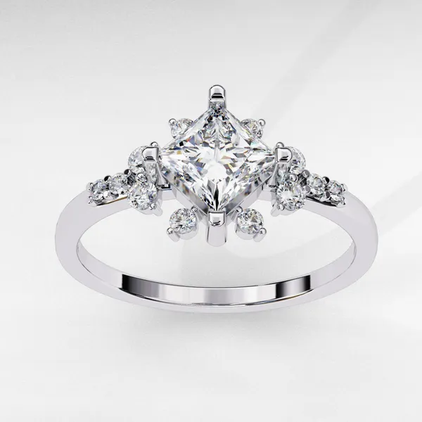 Silver_925_Sterling_Princess_Cut_Accent_Moissanite_Ring_For_Women