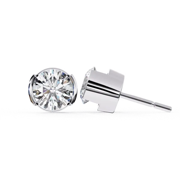 Silver_925_Half_Bezel_Round_Solitaire_Moissanite_Earrings_For_Women