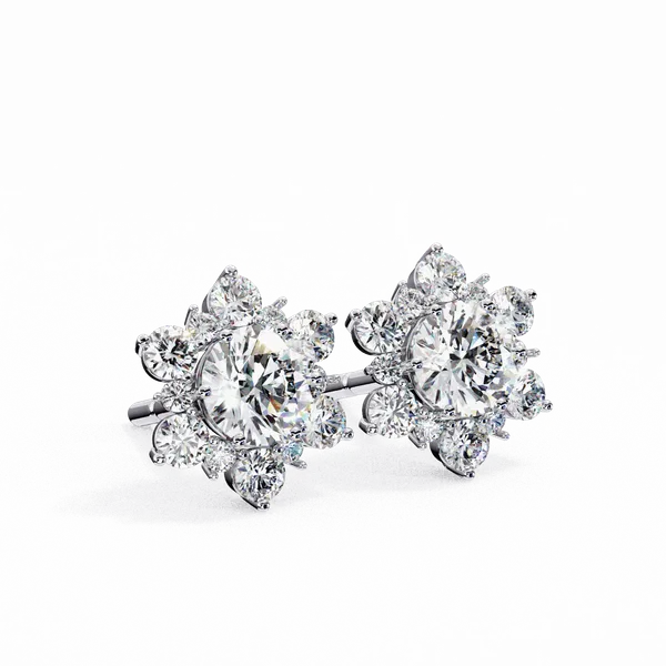 Silver_925_Round_Trio_Cluster_Stud_Moissanite_Earrings_For_Women