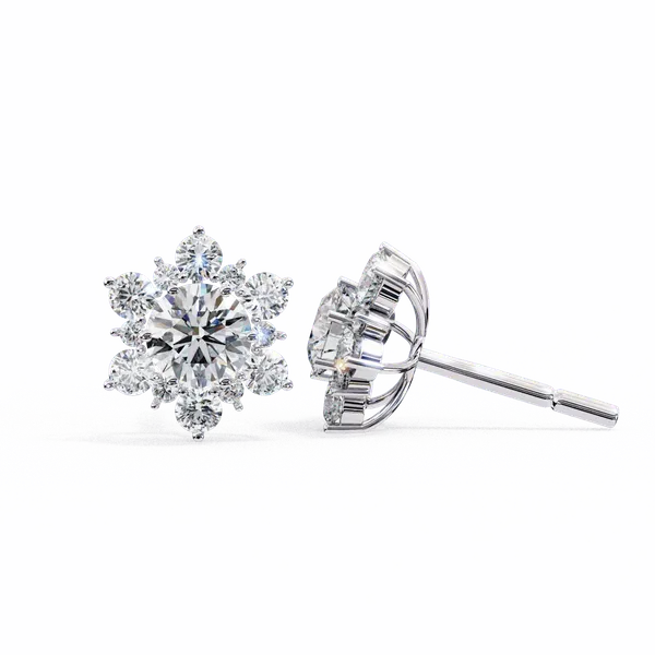 Silver_925_Round_Trio_Cluster_Stud_Moissanite_Earrings_For_Women
