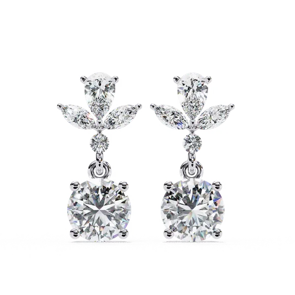 Silver_925_Sterling_Marquise_Pear_Cascading_Dangle_Moissanite_Earrings_For_Women