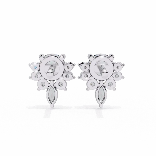 Silver_925_Sterling_Marquise_Round_Multi-Stone_Stud_Moissanite_Earrings_For_Women