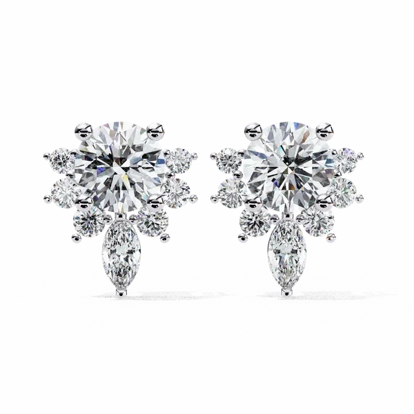 Silver_925_Sterling_Marquise_Round_Multi-Stone_Stud_Moissanite_Earrings_For_Women