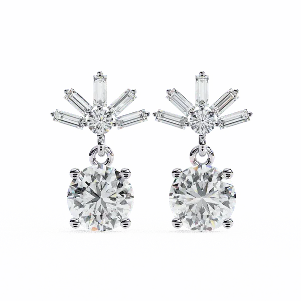 Silver_925_Sterling_Baguette_Round_Drop_Moissanite_Earrings_For_Women