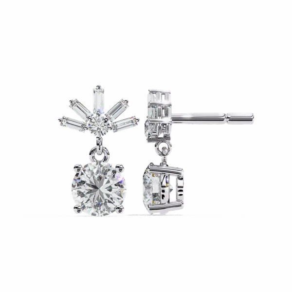 Silver_925_Sterling_Baguette_Round_Drop_Moissanite_Earrings_For_Women