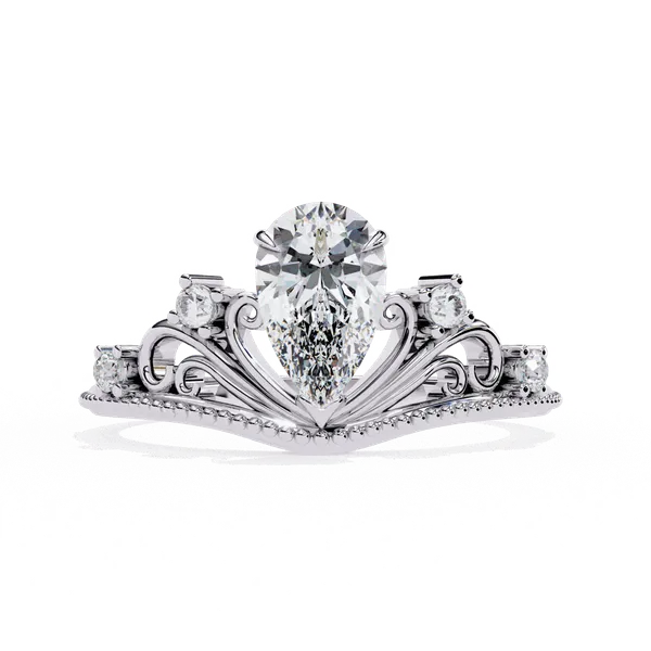 Silver_925_Sterling_Pear_Cut_Accent_Moissanite_Ring_For_Women