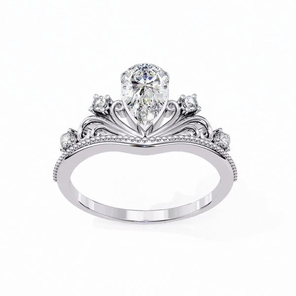 Silver_925_Sterling_Pear_Cut_Accent_Moissanite_Ring_For_Women