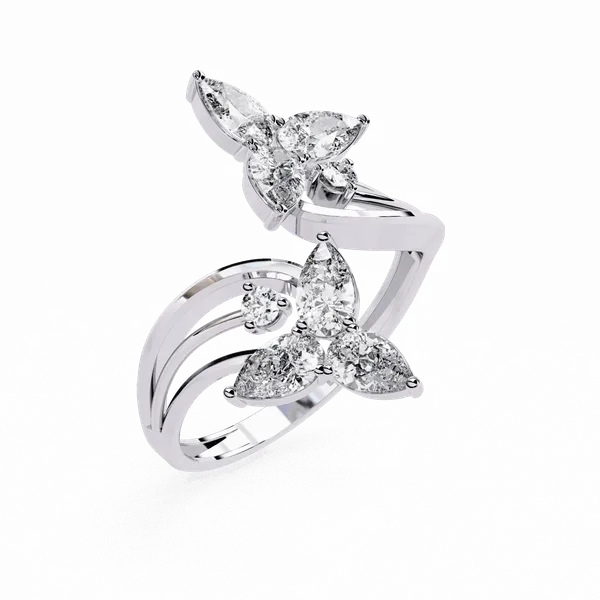 Silver_925_Sterling_Pear_Round_Mixed_Cut_Moissanite_Ring_For_Women