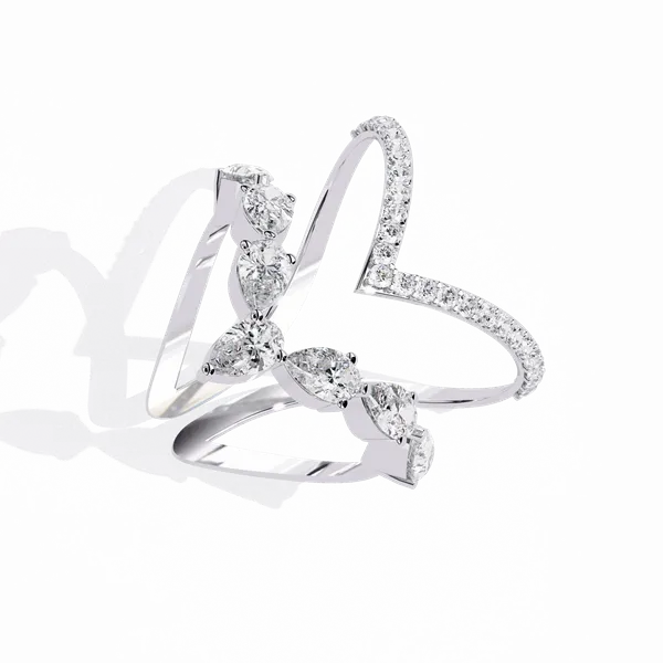 Silver_925_Sterling_Pear_And_Round_Cut_Moissanite_Ring_For_Women