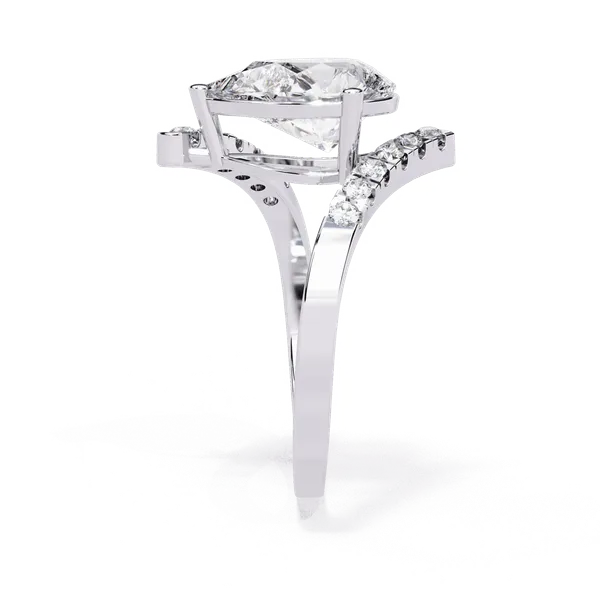 Silver_925_Sterling_Pear_Cut_Accent_Stone_Moissanite_Ring_For_Women