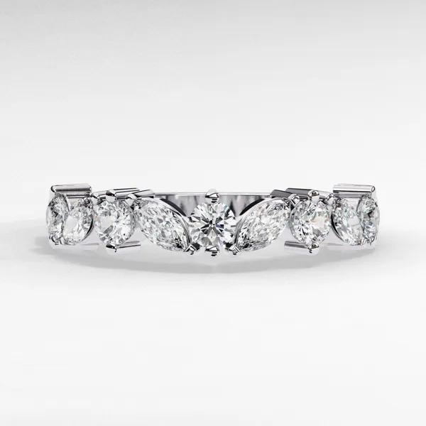 Silver_925_Sterling_Round_Marquise_Cut_Moissanite_Band_Ring_For_Women