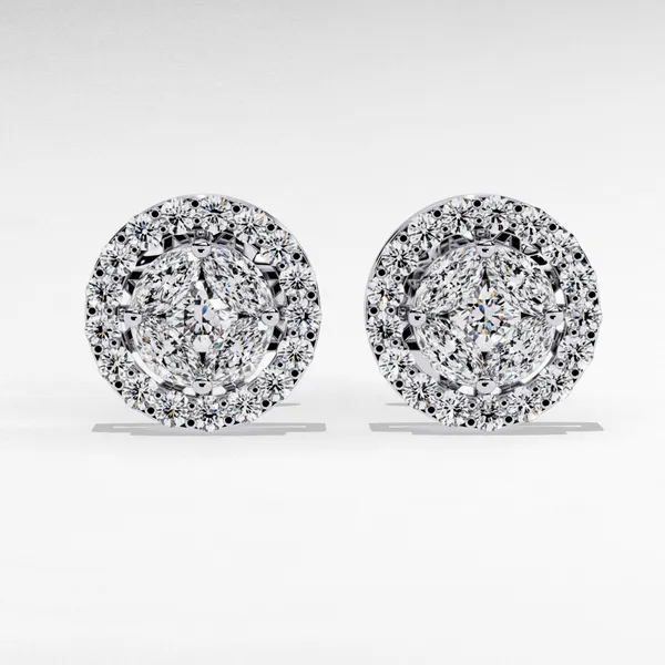Silver_925_Marquise_Round_Hoop_Stud_Moissanite_Earrings_For_Women