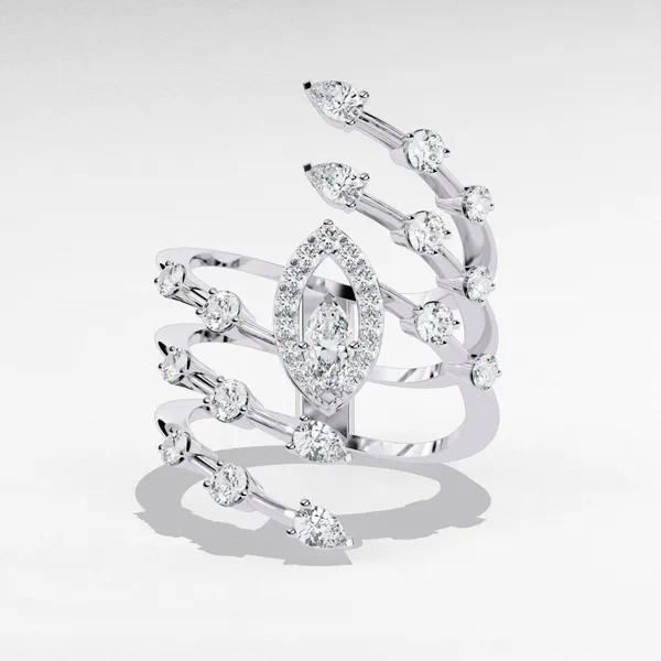Silver_925_Sterling_Marquise_Pear_Cut_Moissanite_Cocktail_Ring_For_Women