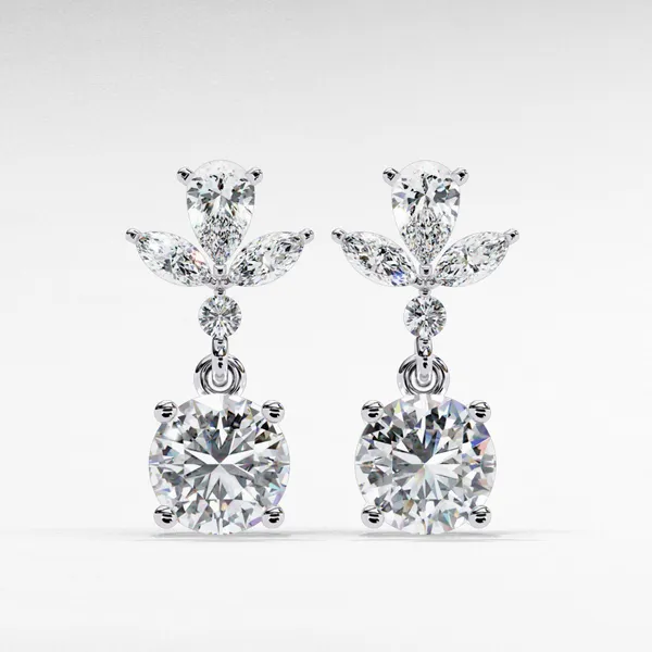 Silver_925_Sterling_Marquise_Pear_Cascading_Dangle_Moissanite_Earrings_For_Women
