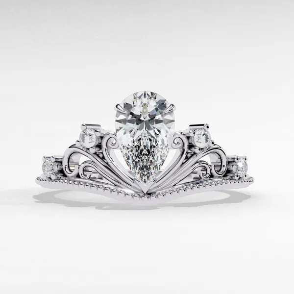Silver_925_Sterling_Pear_Cut_Accent_Moissanite_Ring_For_Women